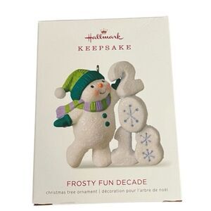Hallmark Keepsake Frosty Fun Decade Snowman 2018 Christmas Ornament Small